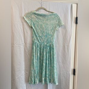 Genuine 1950s Elegant Blue Floral Women's Dress
